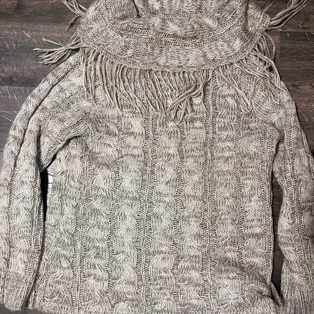 Cato Textured Knit Turtleneck Sweater - Gray